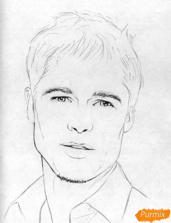 брэд питт рисунок