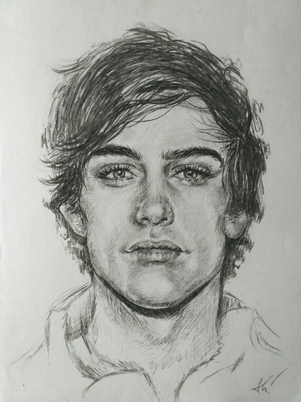 парень рисунок карандашом