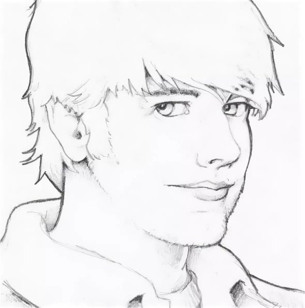 парень рисунок карандашом