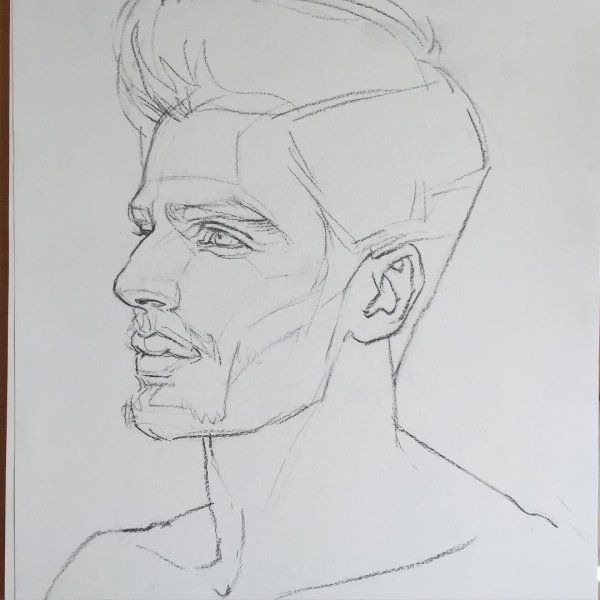 мужское лицо карандашом