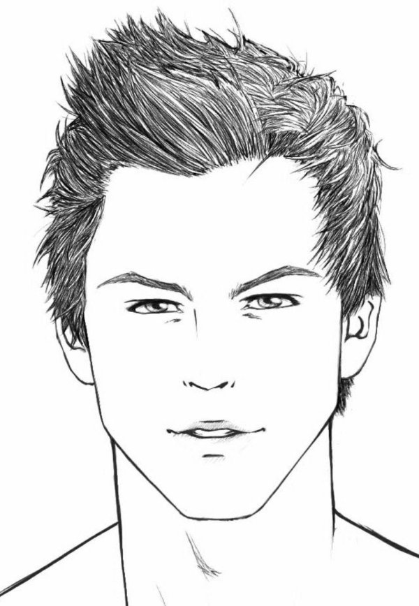 мужская прическа рисунок