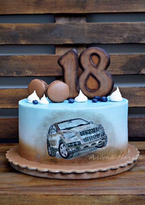 декор торта с машиной