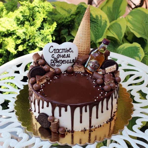 декор шоколадного торта для мужчины