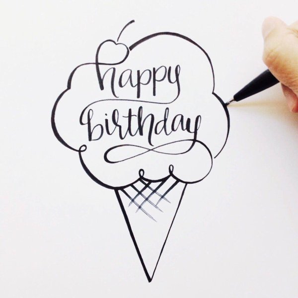 happy birthday calligraphy