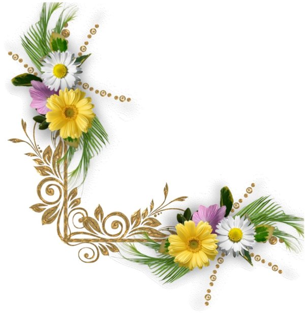 угловая рамка из цветов