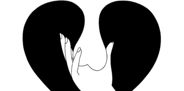 черно белая валентинка