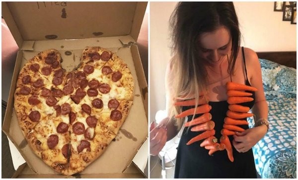 пицца в виде сердечка