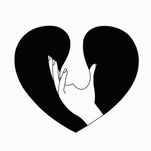 черно белая валентинка