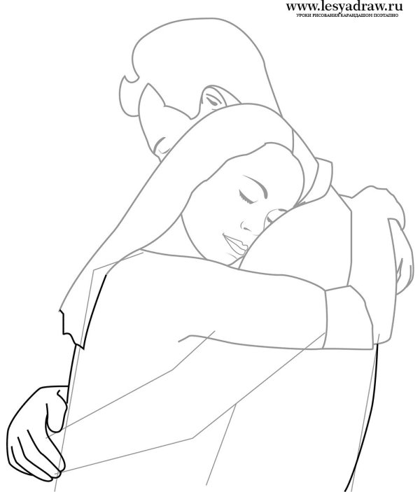 рисунок обнимашки