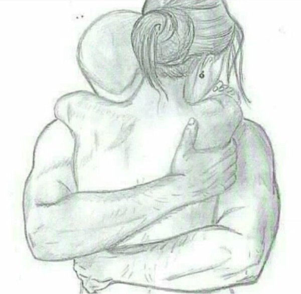 объятие рисунок