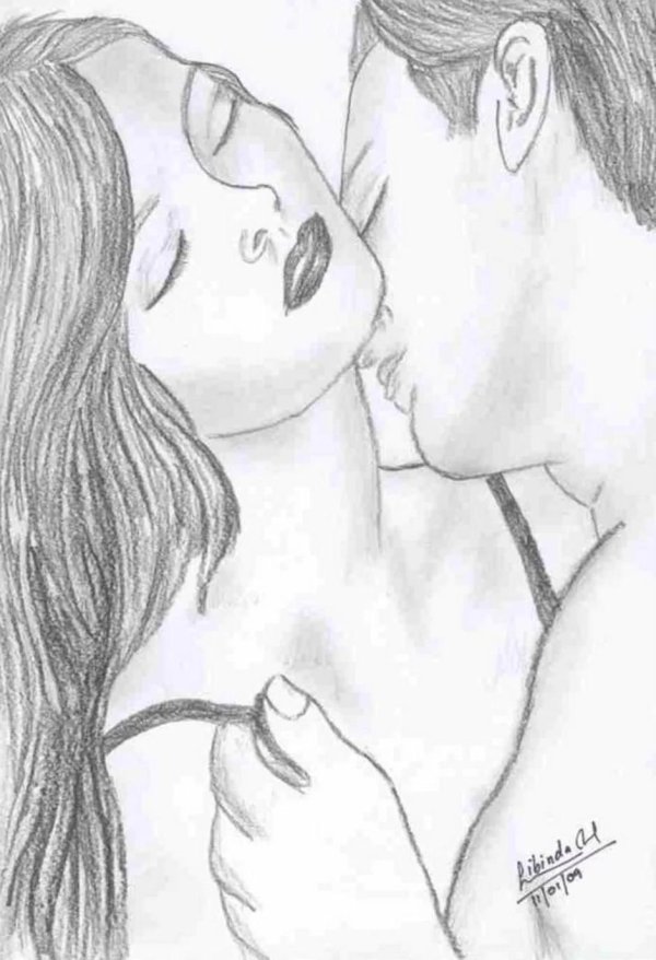 нарисованный поцелуй