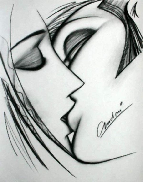 поцелуй эскиз