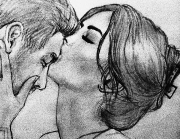 нарисованный поцелуй