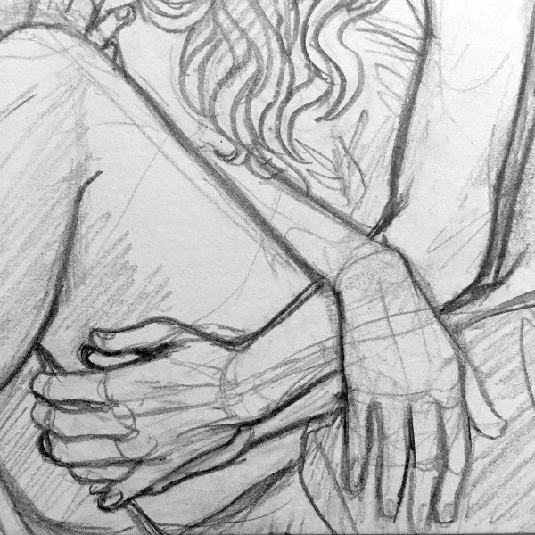 объятия набросок