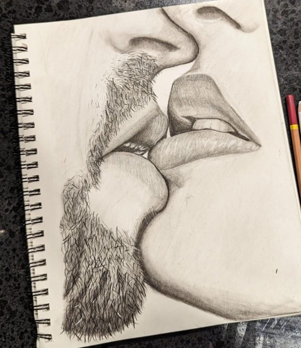 поцелуи рисунки