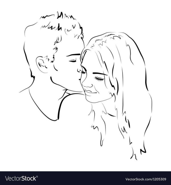 поцелуй контур