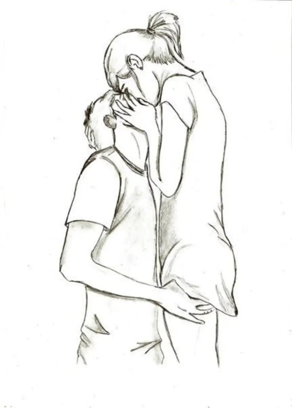 объятие рисунок