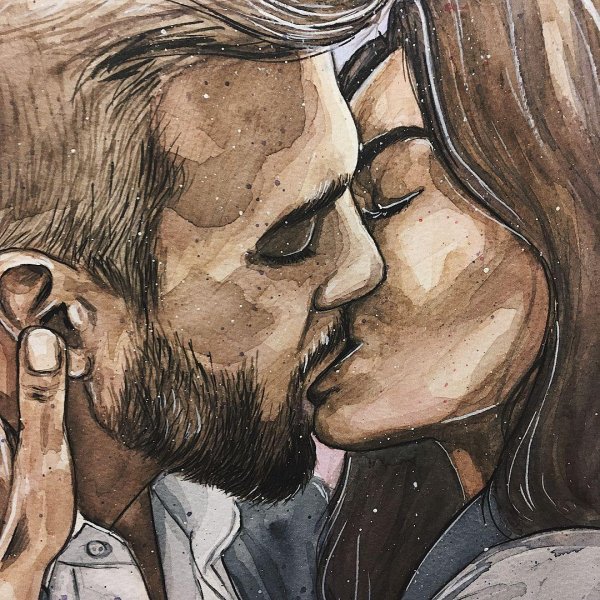 парень с бородой и девушка