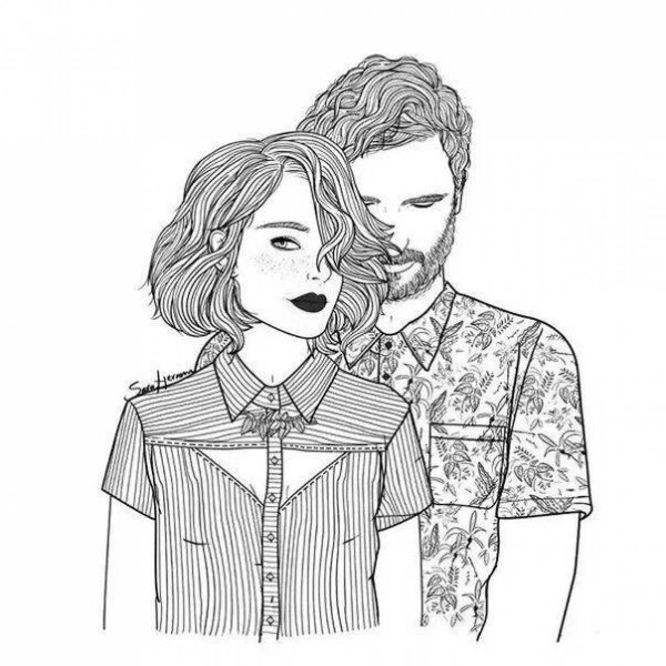 раскраска парень и девушка