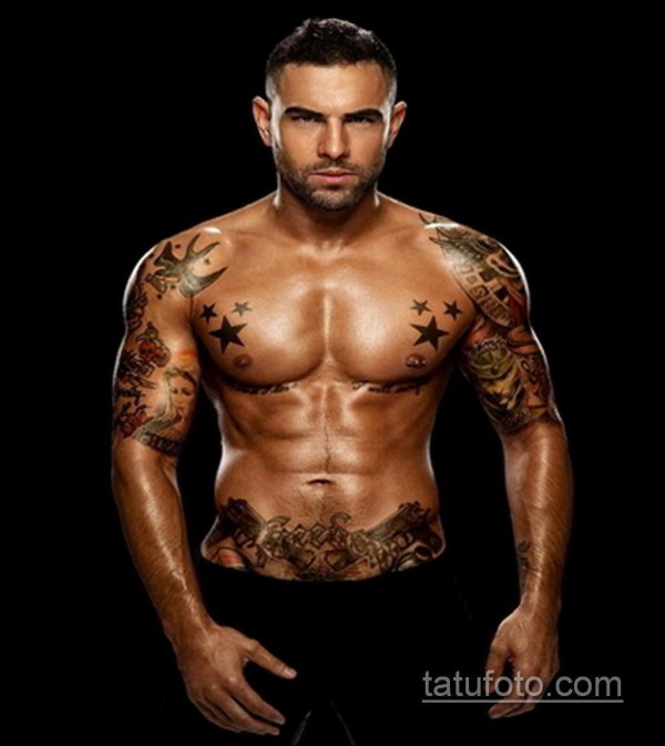 наколки на животе мужские