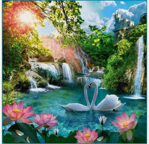 лебеди и водопады