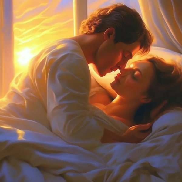 влюбленные в постели