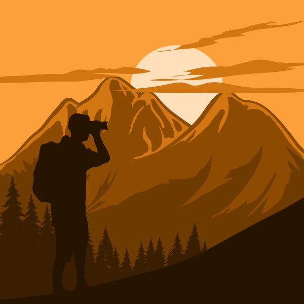 силуэт путешественника