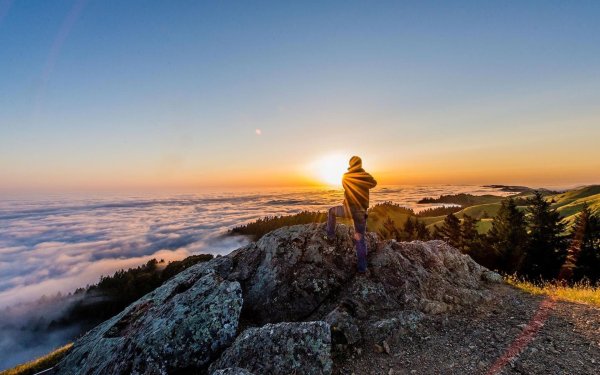 горы рассвет