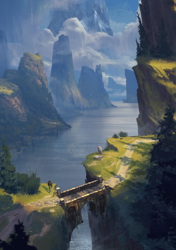 горы геншин концепт арт