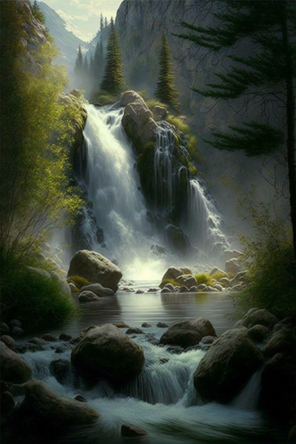 waterfall art