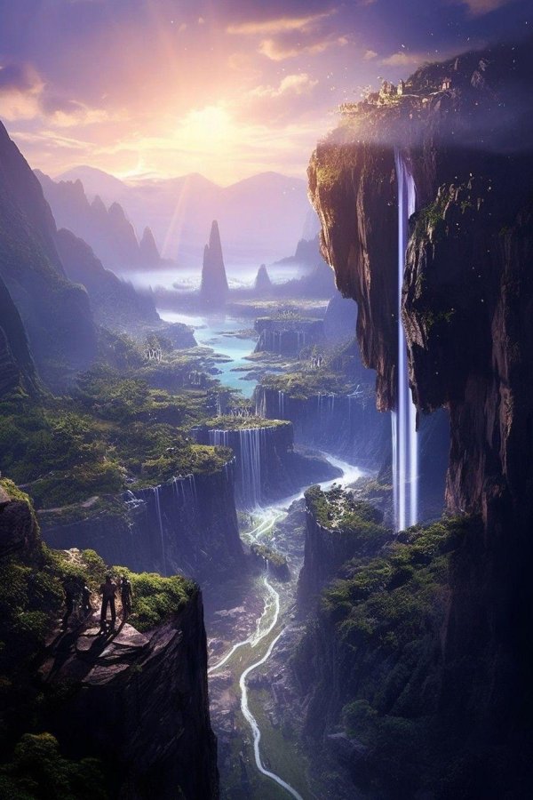 водопад в горах