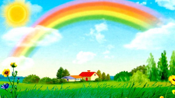 небо солнце радуга