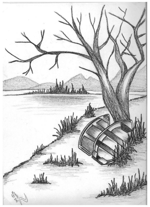 рисунок для срисовки природа