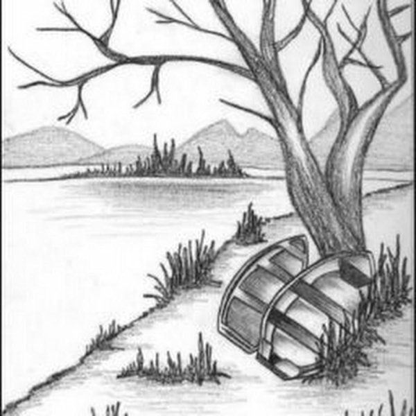 природа для срисовки карандашом