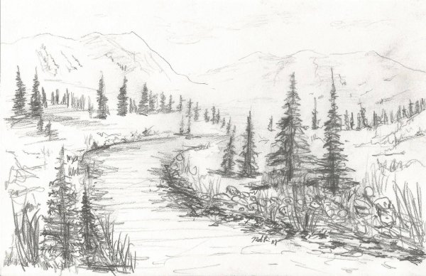 наброски пейзажа