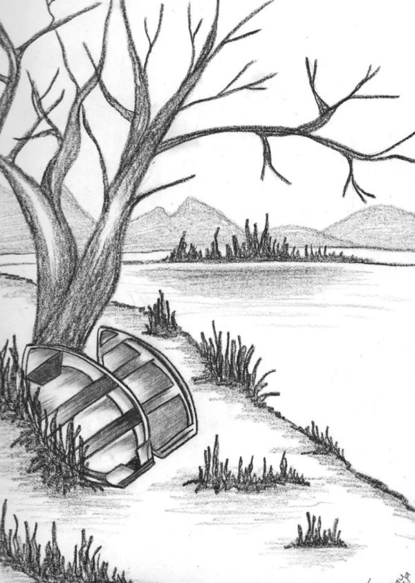 рисунок для срисовки природа