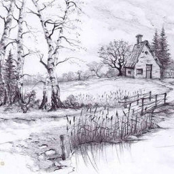 зарисовка пейзажа