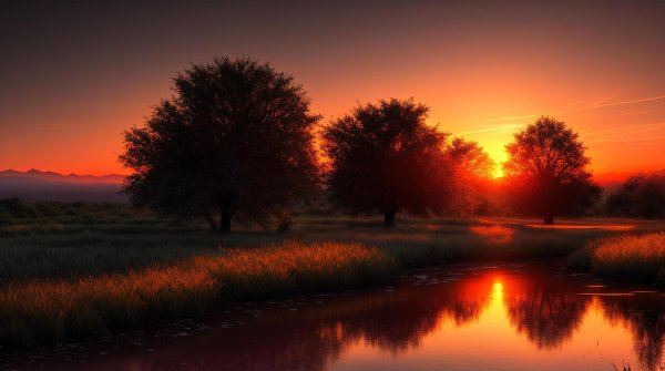 красивый закат солнца