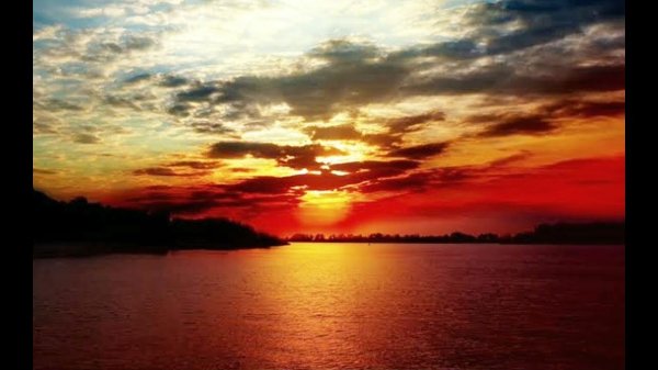 закат красный