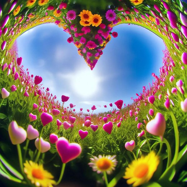 цветы в виде сердечек