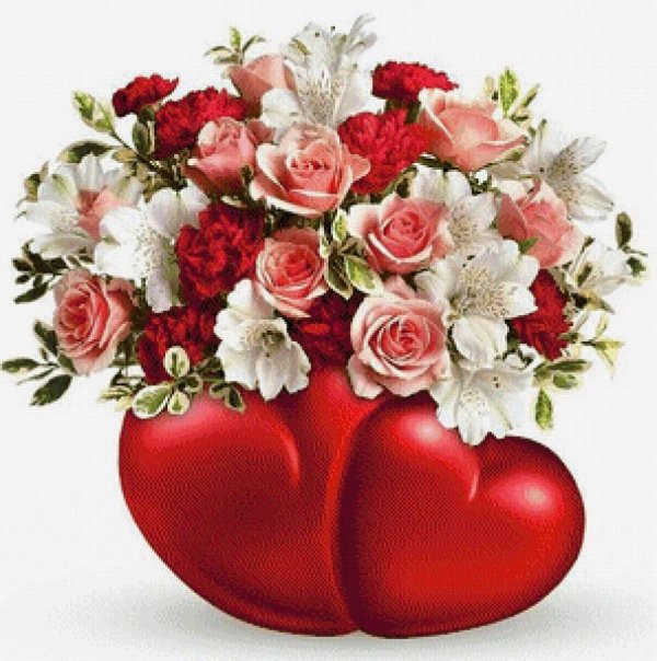 сердце цветок