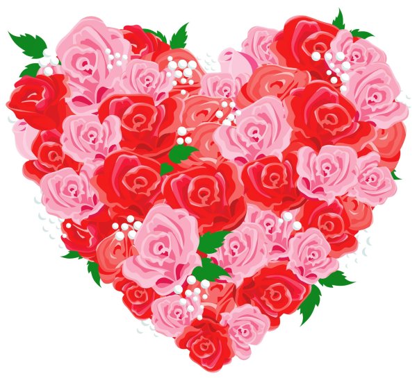 сердечко с цветочками