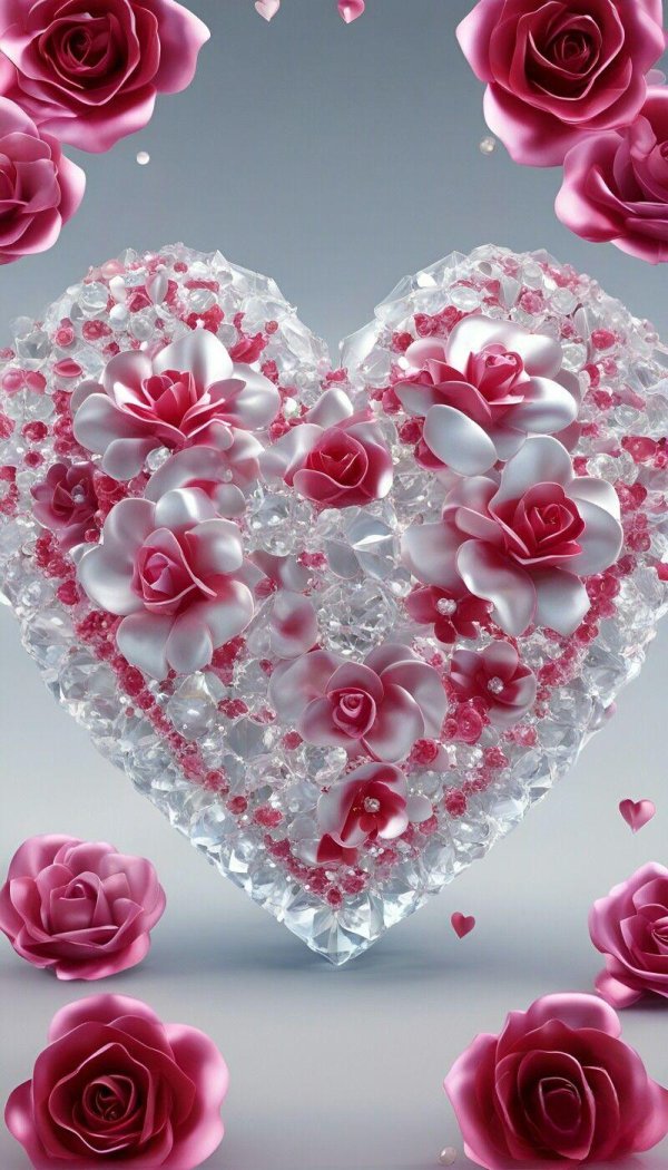 розы сердечком