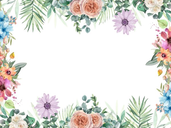 акварельные цветочные рамки
