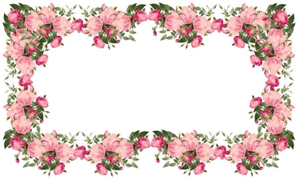 цветочные рамки на прозрачном фоне