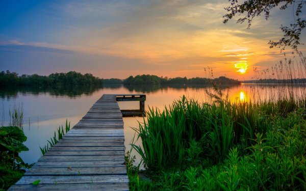 река мостки рассвет деревня