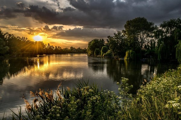 река мостки рассвет деревня
