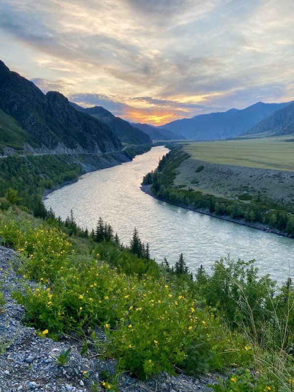 закат на алтае