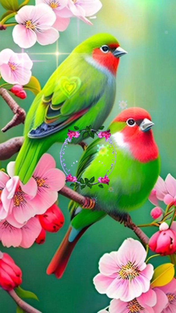 красочные птицы