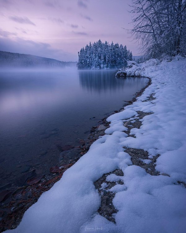 зима в финляндии озеро